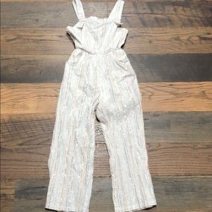 Girls white striped jumpsuit